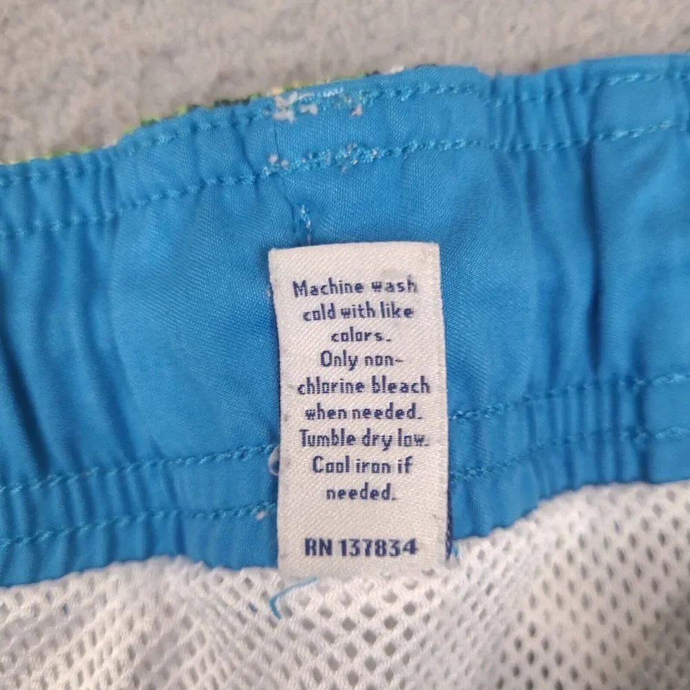 Croft &‎ Barrow Swim Trunks Mens Large White Hawaiian Floral Sailboat Palm Lined
